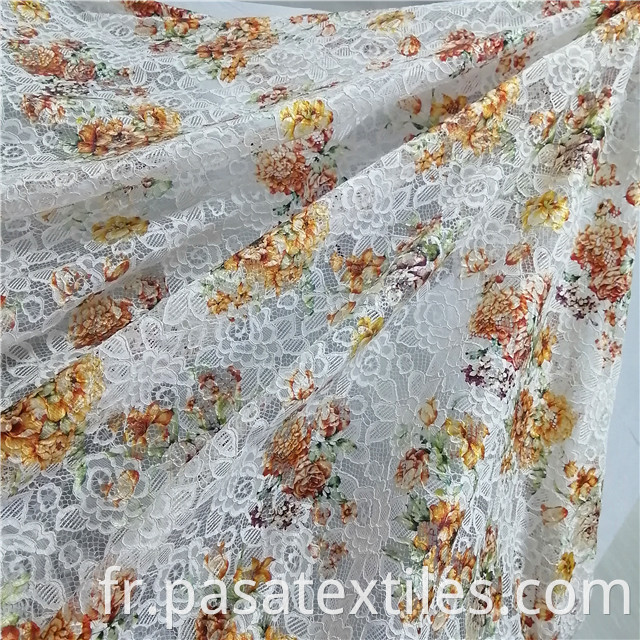 white clothing foil print lace fabric